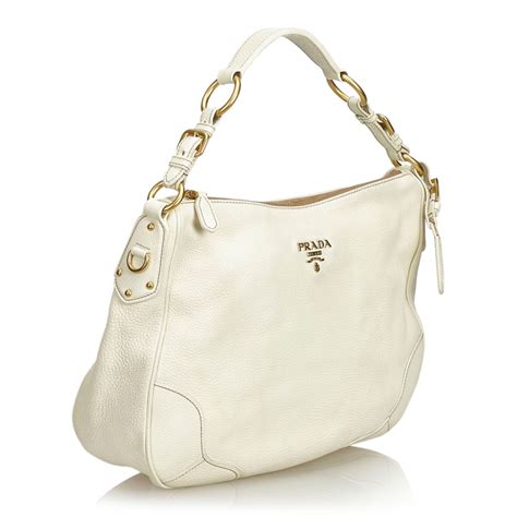 prada white leather tote bag|prada nylon tote bag small.